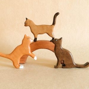 Three cats, Wooden toys, Toddler gifts, Toddler toys, Waldorf toys, Baby gift, Childrens toy, Educational toys, montessori toys