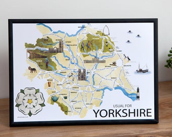 Mapa de refranes de Yorkshire: Arte divertido del dialecto de Yorkshire