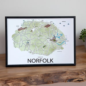 Norfolk Sayings Map | Norfolk gift | Norfolk Map | Normal for Norfolk | Art gift | Illustrated Norfolk | Norfolk Phrases | Norfolk Christmas