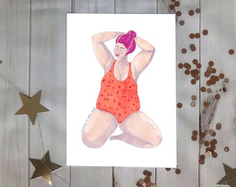 Art Print - "I Deserve Safety" - Body Positive Watercolor Art