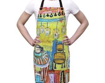 French Cafe Art, Coffee House Design - Apron (AOP)