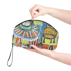 French Cafe Design, France inspired, French Coffee House Art - Makeup Bag image 7