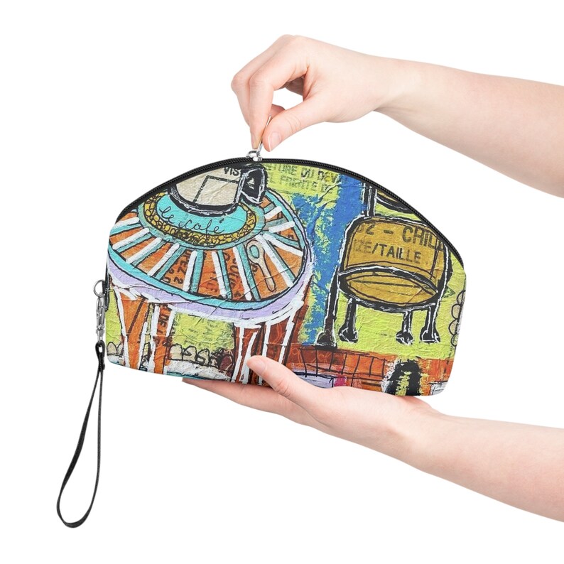 French Cafe Design, France inspired, French Coffee House Art - Makeup Bag image 7