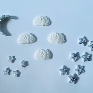 Twinkle Twinkle Little Star Themed Cake Toppers/Edible Stars and Moon Cake decorations.