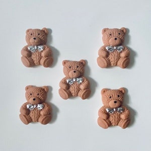 12pcs Fondant Cupcake Topper/Edible Teddy Bear decorations.