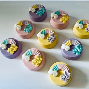 Fondant Rainbow cake topper, Unicorn cake decoration, Rainbow cake decoration, Star cake topper, rainbow cupcake topper/birthday cake topper