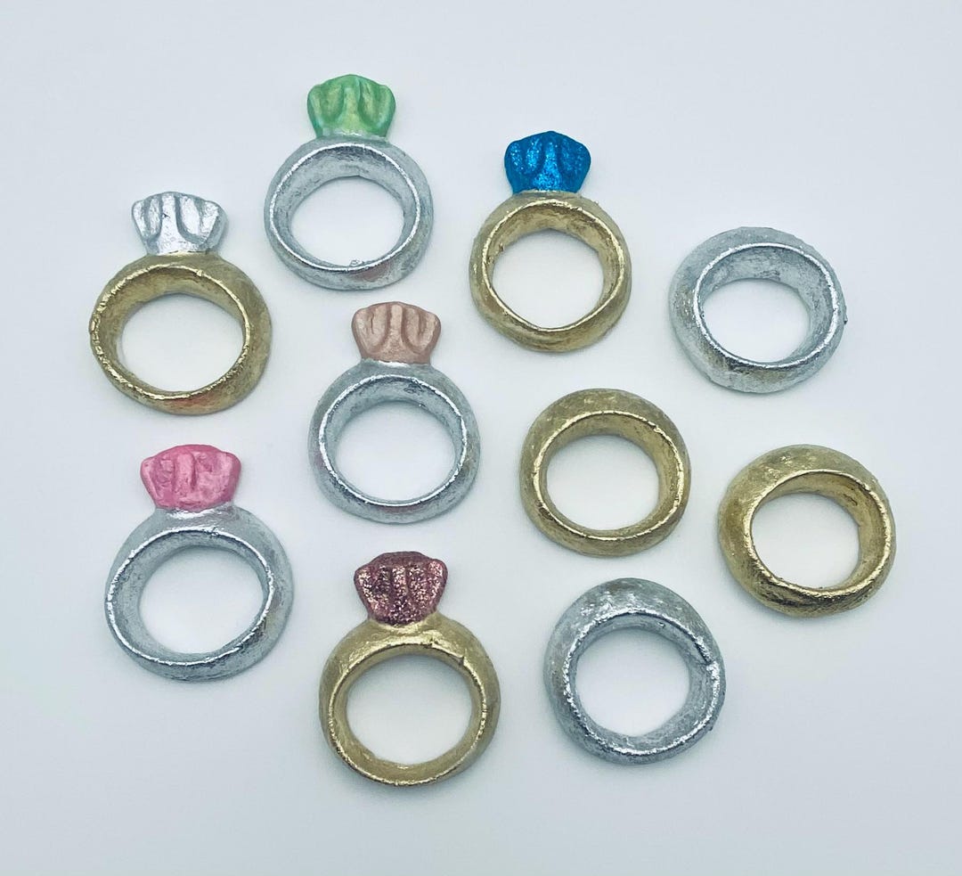 Edible Ring 6pcs. Fondant Edible Wedding Ring, Wedding Band, Wedding Cupcake ...