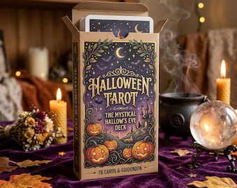 Printable Halloween Tarot Deck PDF, Spooky Whimsical Tarot Cards Digital