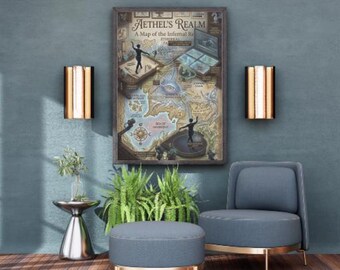 Fantasy World Map Print | 10 Mythical Realms Poster (Digital Download)