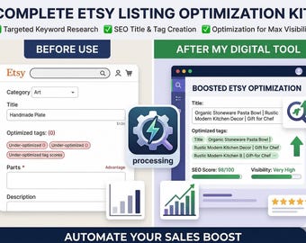 AI Etsy SEO Tool | Keyword Research, Title & Tag Generator (Digital Download)