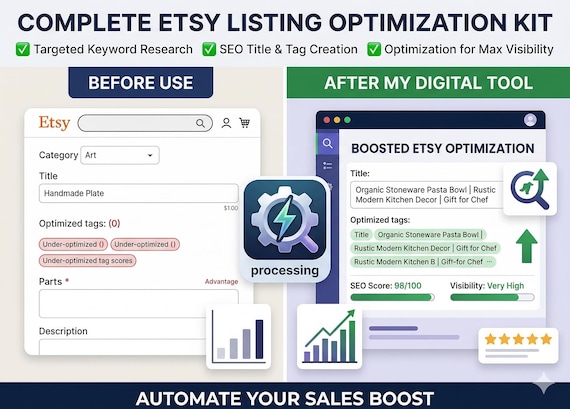 AI Etsy SEO Tool | Keyword Research, Title & Tag Generator (Digital Download)