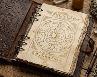 Printable Grimoire Pages, 32-Page Witchcraft Journal Kit (PDF)