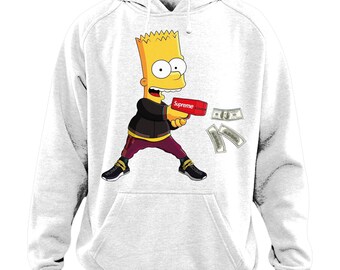 Bart Simpson Hoodie - Etsy Bart Simpson Hoodie - Etsy