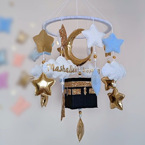 Personalized Kaaba Baby Mobile, İslamic Baby Mobile, Baby Girl and Boy Room Decor, Gift for Hijab, Baby Kaaba Gift For Girl and Boy