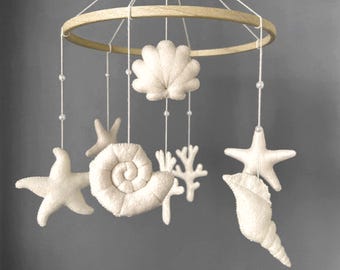 Ocean Baby Mobile Neutral Sea Creature Mobile Under The Sea Ocean Cot Mobile Sea Creatures  Nursery Mobile Sea Animals Baby Shower Gift Felt