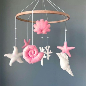 Ocean Baby Mobile. Nautical Baby Mobile. Sea Snail. Moss, limpet, seashell Mobile Sea Animals Mobile, scallop Baby Mobile Marine Crib Mobile