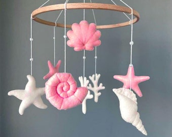 Ocean Baby Mobile. Nautical Baby Mobile. Sea Snail. Moss, limpet, seashell Mobile Sea Animals Mobile, scallop Baby Mobile Marine Crib Mobile