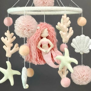 Personalized Mermaid Ocean Baby Mobile Sea World Baby Crib Mobile Sea Creatures Mobile Sea Animals Nautical Baby Mobile Baby Shower Gift