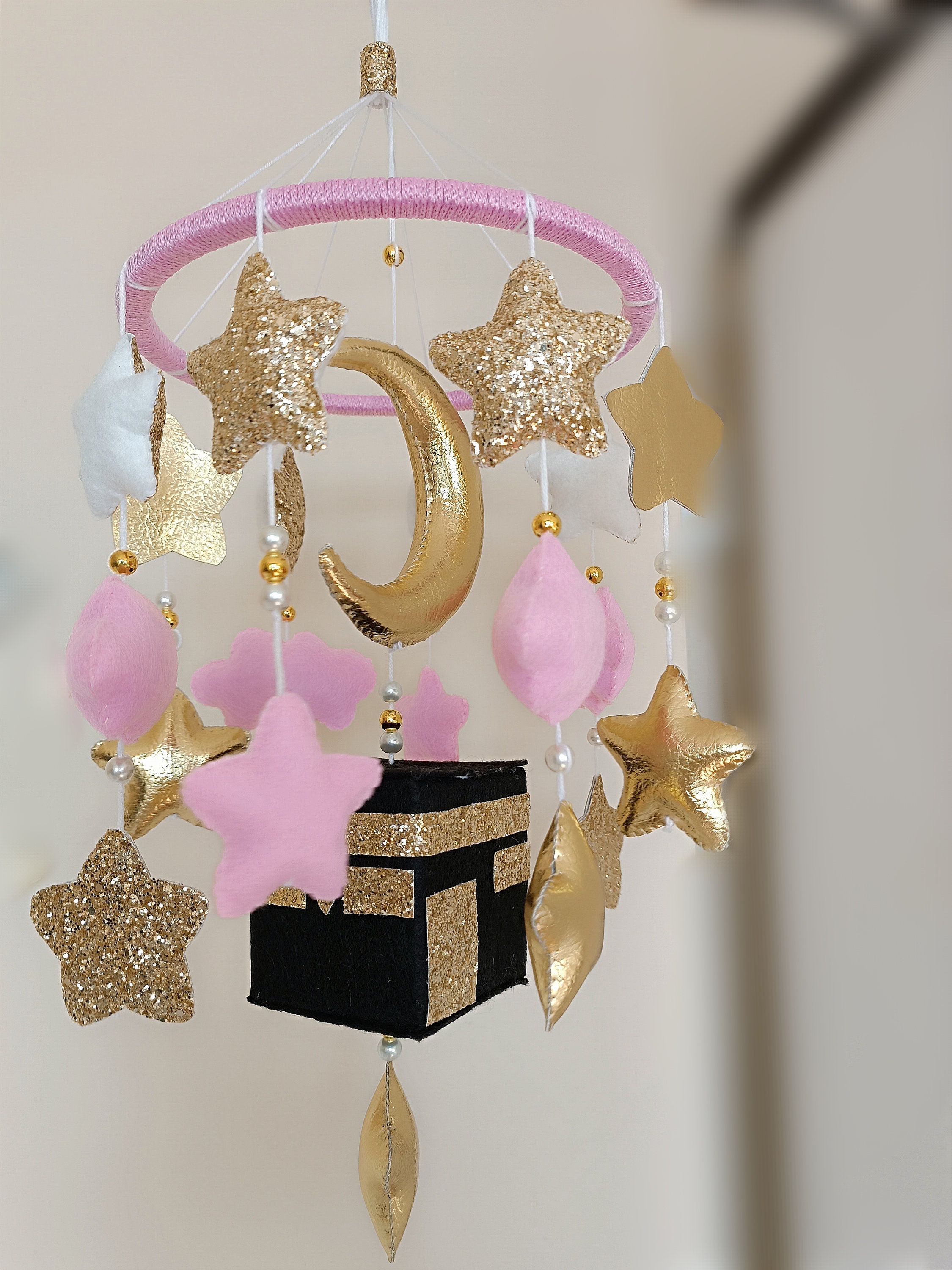 Kaaba Baby Mobile, İslamic Baby Mobile, Baby Girl Room Decor, Gift for