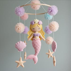 Personalized Mermaid Ocean Baby Mobile Sea World Baby Crib Mobile Sea Creatures Mobile Sea Animals Nautical Baby Mobile Baby Shower Gift