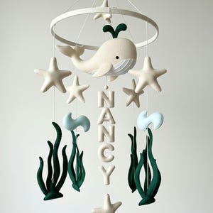 Ocean Baby Mobile Whale Neutral Sea Creature Mobile Under The Sea Ocean Cot Mobile Sea Creatures Nursery Mobile Sea Animals Seashells