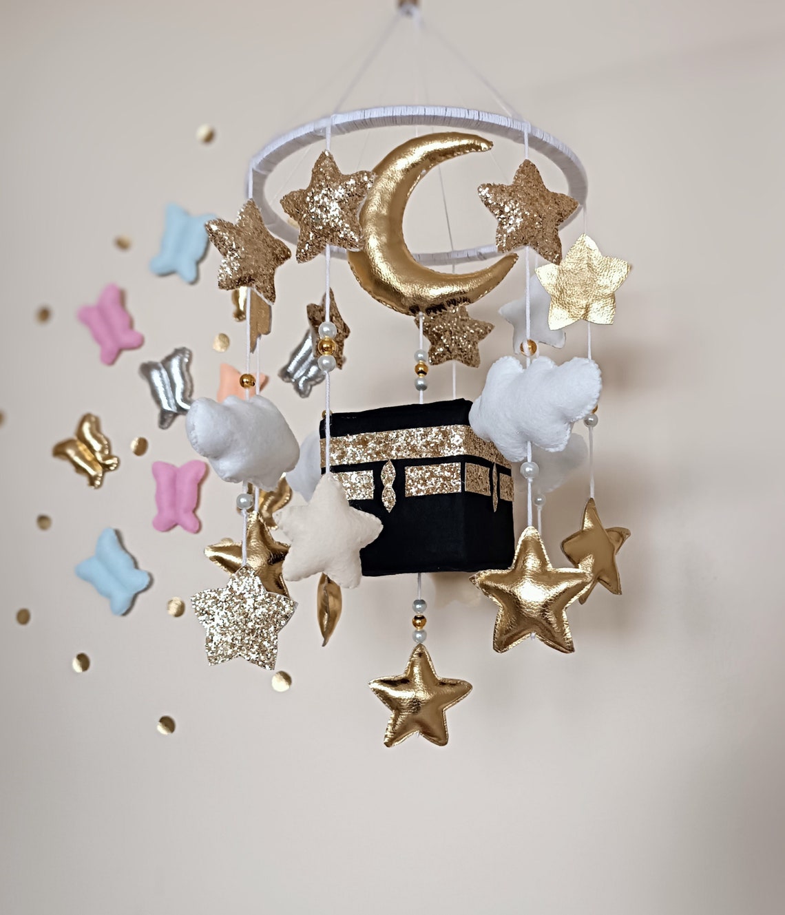 Kaaba Baby Mobile, İslamic Baby Mobile, Baby Girl and Boy Room Decor