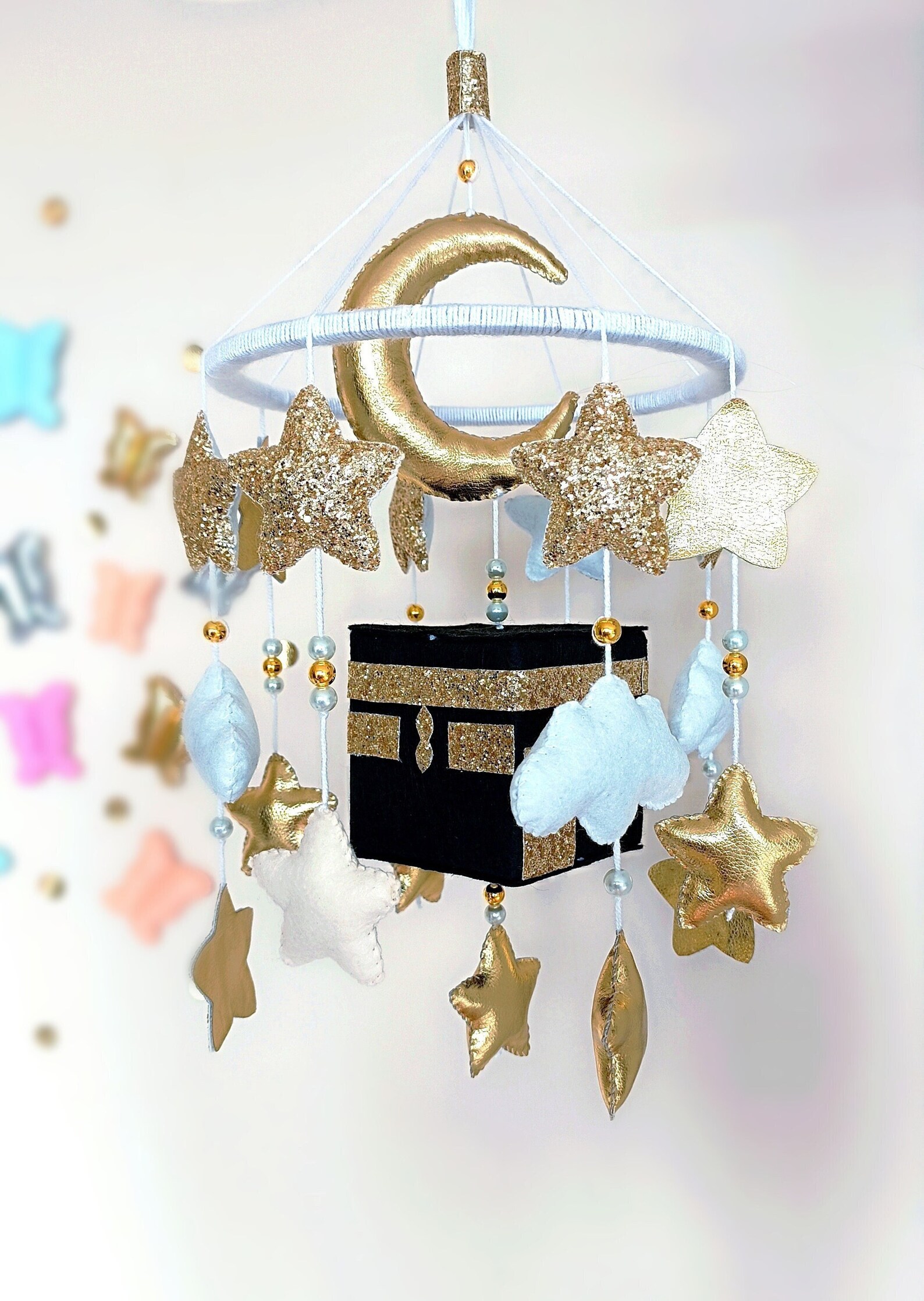 Kaaba Baby Mobile, İslamic Baby Mobile, Baby Girl and Boy Room Decor