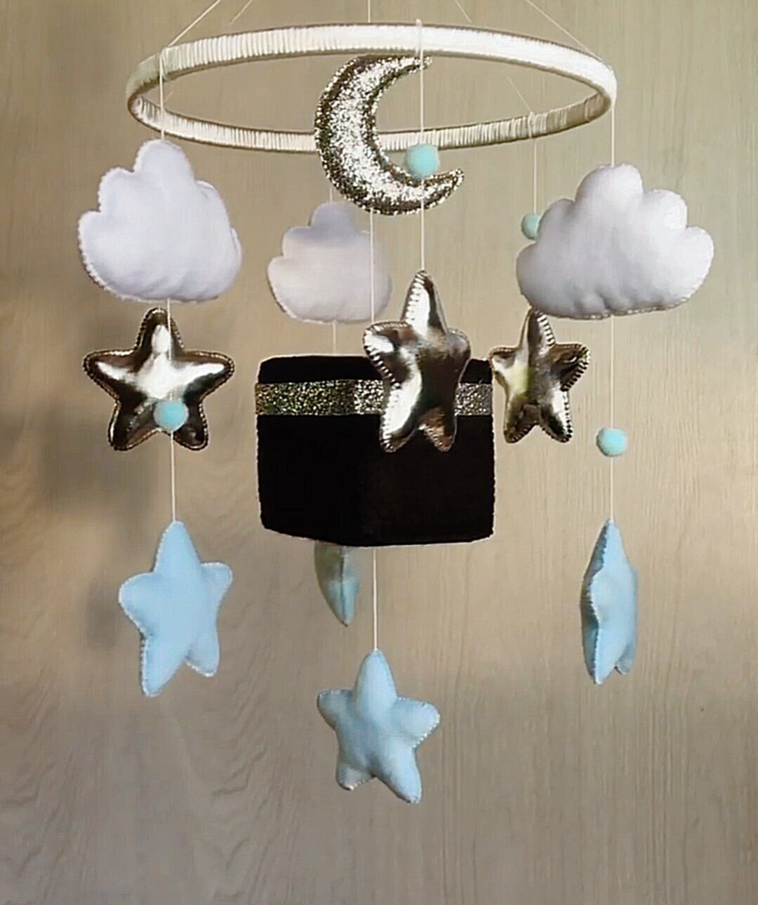 Kaaba Baby Mobile Silver Shiny and Blue Stars Kaaba İslamic Etsy