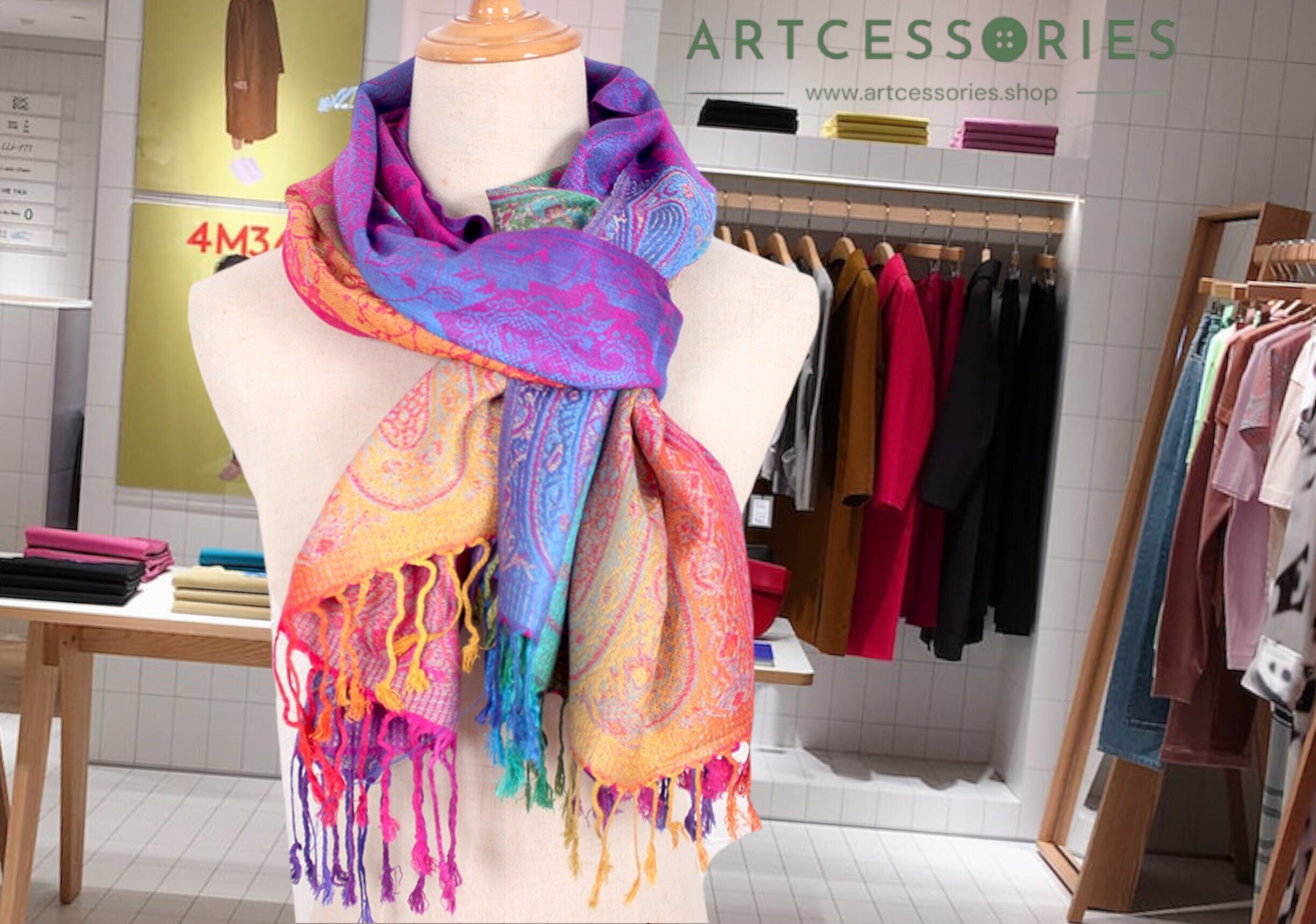 Pashmina Strickschal Damen - Vielseitiger Woll Schal 190x128 Cm Als Umhang & Cardigan - Weiches Strickdesign