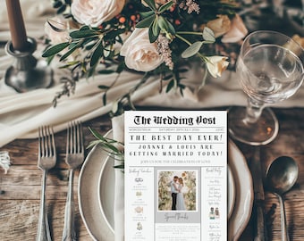Infographic Wedding Information Card Template (Digital Download)