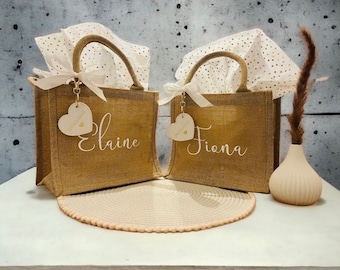Personalised Jute bag - Bridesmaid gift idea - hessian bag - wedding gift - maid of honour - bridesmaid proposal gift - Hen party bag - gift