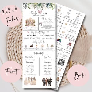 インフォグラフィック ウェディング プログラム - ウェディング プログラム テンプレート - 当日のプログラム - 印刷可能なウェディング 新聞 - 印刷可能なデジタル ブック