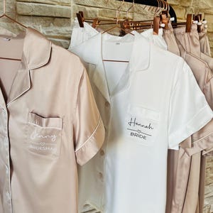 Personalized Satin Bridesmaid PJs: Bridal Party Pajamas