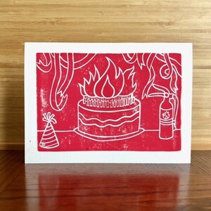 FIRE-HAZARD | Hand-stamped block print birthday cards