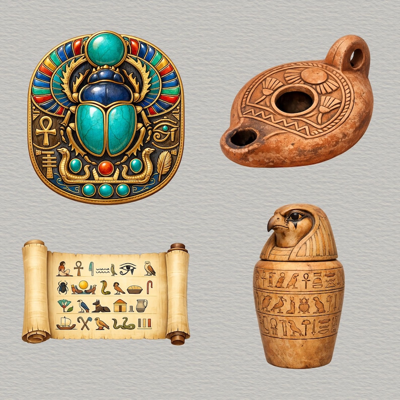 Ancient Egypt Clipart | Egyptian Symbols PNG | Pharaoh Ankh Hieroglyph ...