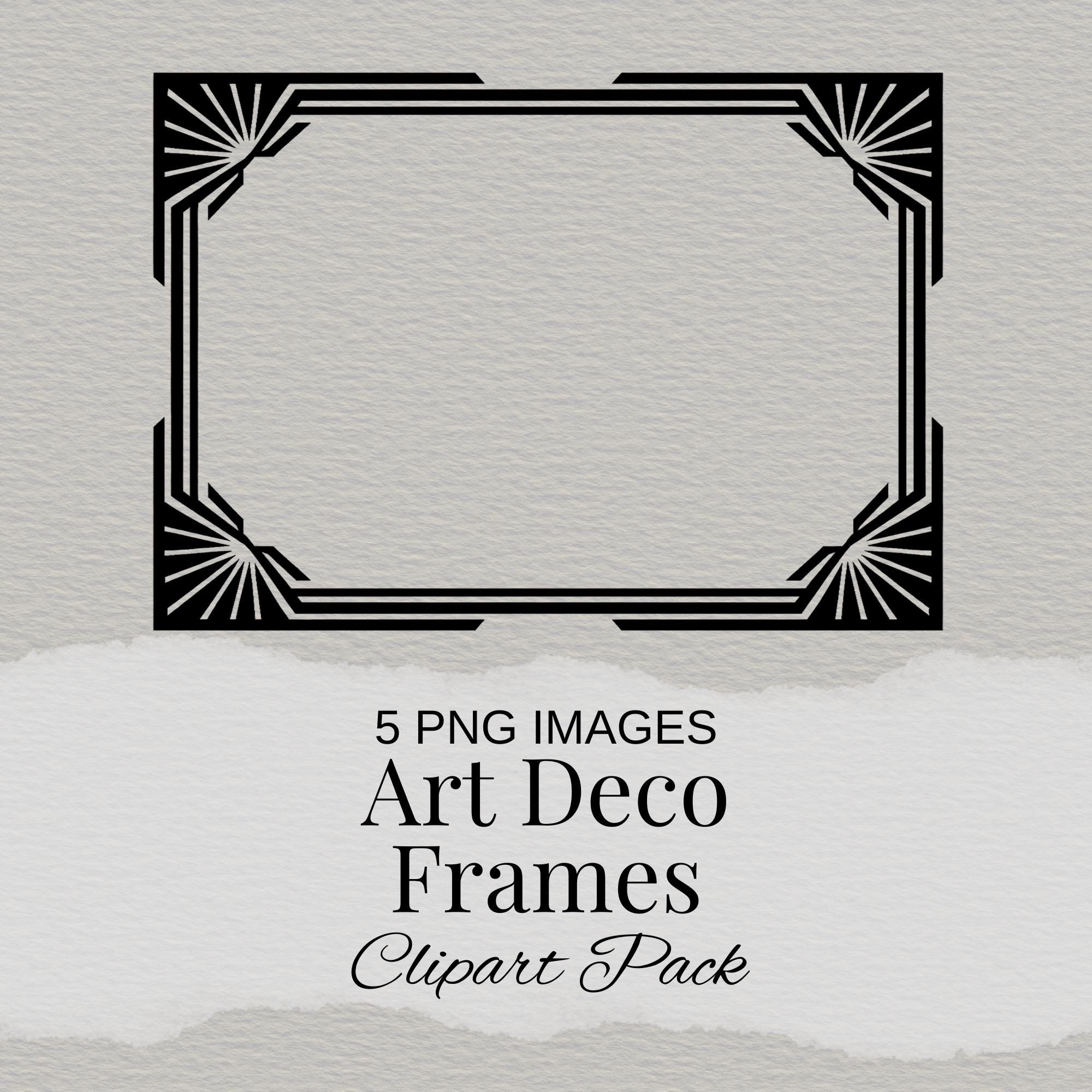 Art Deco Frame Clipart Bundle, Roaring 20s Border Frames, Gatsby ...