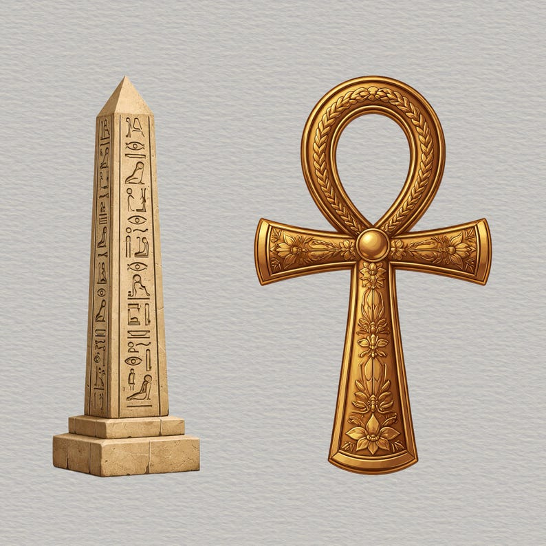 Ancient Egypt Clipart | Egyptian Symbols PNG | Pharaoh Ankh Hieroglyph ...