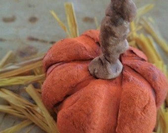Spun cotton Pumpkins Primitive Halloween Orange OOAK