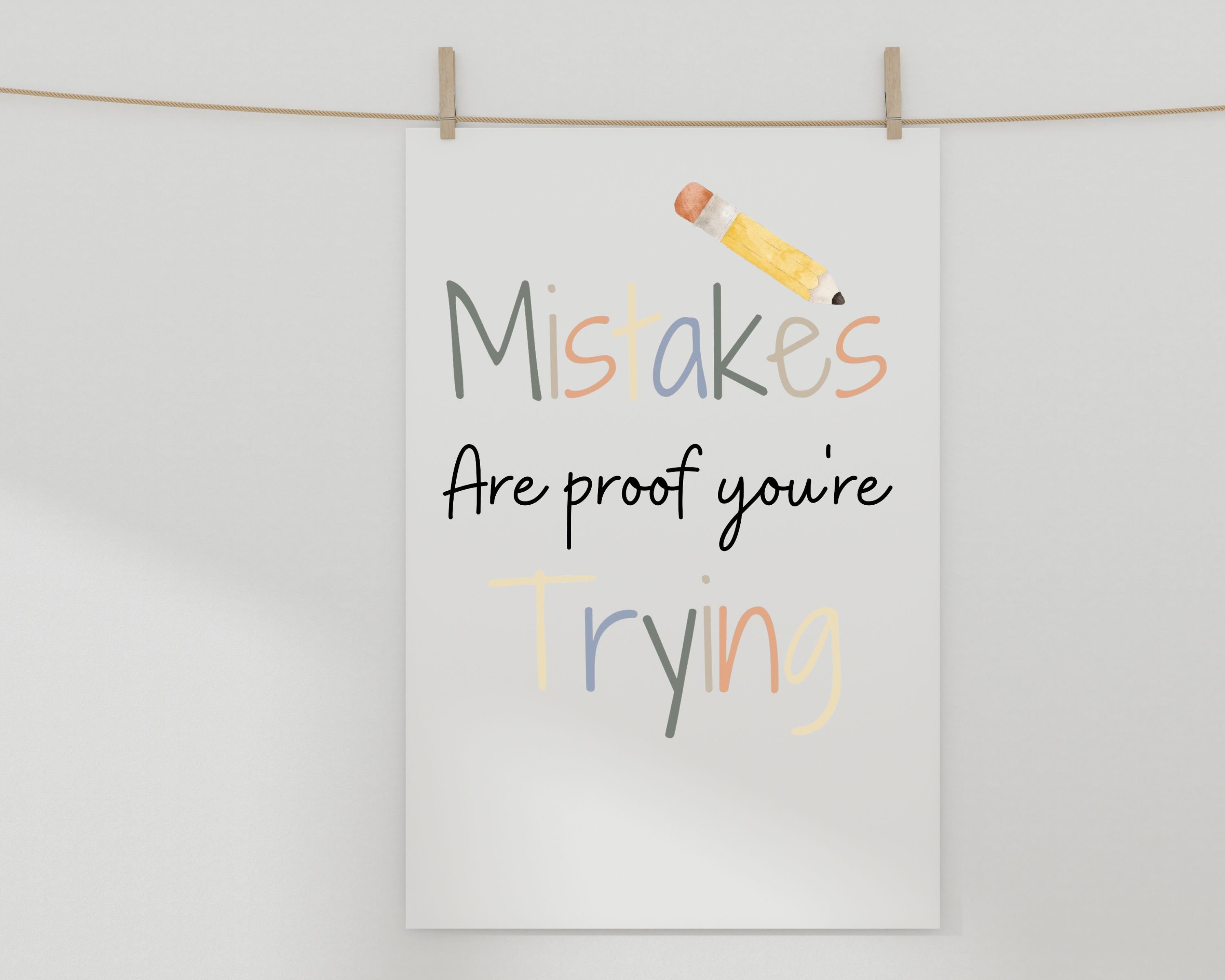 Mistakes Poster Classroom Décor Elementary Classroom Décor Sign Boho