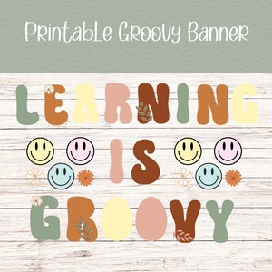 Classroom banner, groovy decor, bulletin board, retro classroom, classroom décor elementary, classroom décor bundle, classroom décor sign