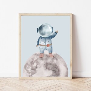 Astronaut wall art, Space wall art, space decor, space kids room, printable decor, watercolor art, watercolor print, kids room decor
