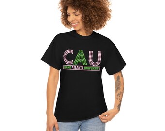 Clark Atlanta University T-Shirt - Rosa und Grün T-Shirt für hübsche Mädchen - Trendige HBCU T-Shirts - Sorority Geschenke