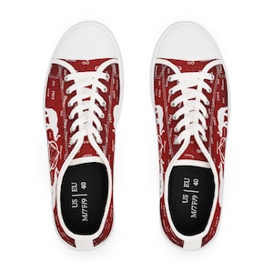 1913 Divas Red Low Top Sneakers - Delta/Sigma/Theta Red Low Top Sneakers - DST HBCU (Please Check Size Chart and Measurements. May Run Big)