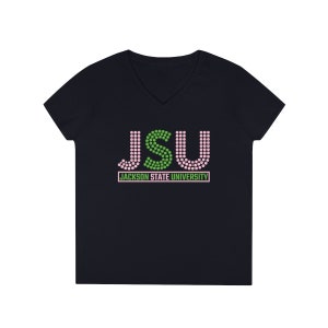 JSU V-Neck T-Shirt - Pink and Green Tee for the Pretty Girls - HBCU T-Shirts - Sorority  Gifts