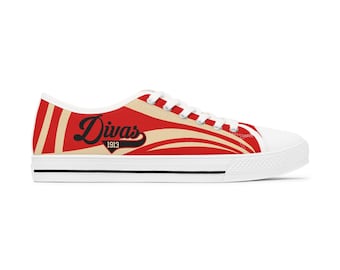 1913 Divas Low Top Sneakers - Delta/Sigma/Theta Low Top Sneakers - DST HBCU Sneakers (Consulte la tabla de tallas y las medidas. Puede ser grande).