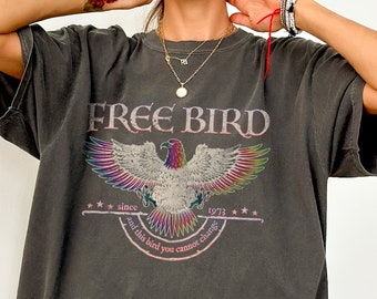 Free Bird Tee, Comfort Colors Band Tshirt, Old School Band T