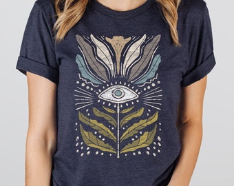 Celestial Evil Eye Graphic Tee, Boho Bella Canvas T-Shirt