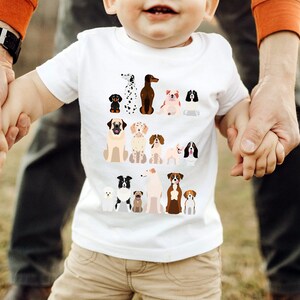 Delightful Dog Breeds Graphic Tees, Youth, Toddler, Animals, Farm Animals, Animals In A Row, Gift for Kids, Charming Animals