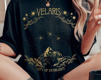 ACOTAR Velaris T-Shirt, Stadt des Sternenlichts, Originaldesign, Nachtgericht T-Shirt, SJM Merch, Gericht von Thorn und Rosengericht, Komfortfarben