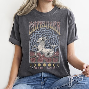 Capricorn Zodiac Vintage Tee, Celestial Capricorn Shirt, Oversized Tee, Astrology, Horoscope, Birthday Gift, Gift For Her, Comfort Colors